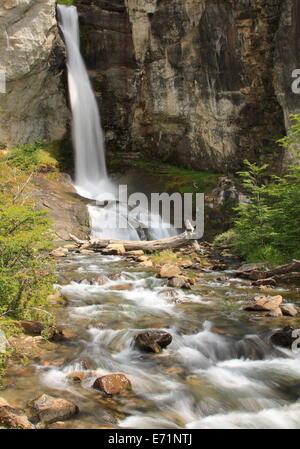 Chorrillo del Salto Wasserfall, ein beliebtes Ausflugsziel in der Nähe wandern Stadt El Chalten im Fitz Roy Nationalpark, Argentinien. Stockfoto