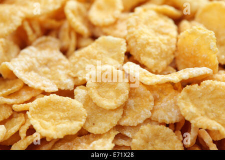 Corn Flakes Hintergrund. Closeup. Stockfoto