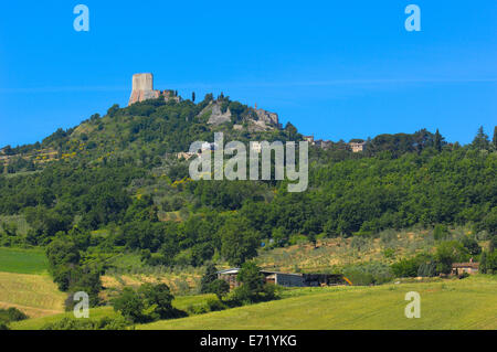 Rocca D´Orcia, Rocca Tentennano, Val d ' Orcia, Orcia-Tals. UNESCO-Weltkulturerbe, Landschaft der Toskana, Provinz Siena, Stockfoto