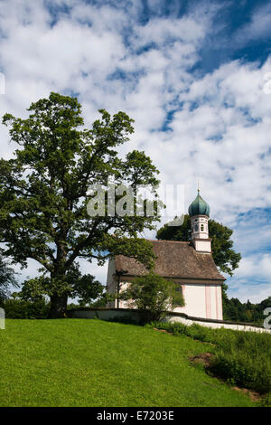 Ramsachkircherl Kirche oder Kirche von St. George, Murnauer Moos, Murnau Moor, Murnau, Upper Bavaria, Bavaria, Germany Stockfoto