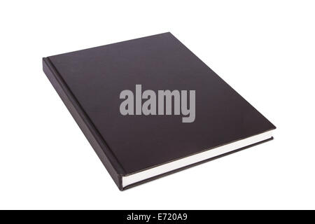 Perspektivische Ansicht des leeren Buch mit sieben Siegeln für Ihr Design, isoliert auf weißem Hintergrund. Stockfoto