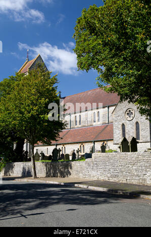 Sankt Augustiner Kirche, ein schönes Beispiel der viktorianischen Kirchengebäude von William Butterfield, Penarth, South Wales, UK gebaut. Stockfoto