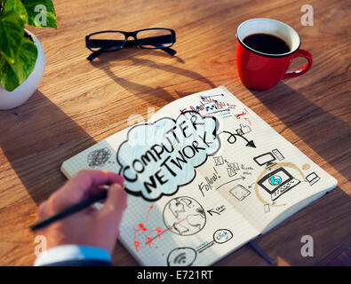 Planung und Diskussion von Computer-Netzwerk Stockfoto