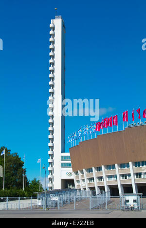 Olympiastadion, das Olympiastadion (1952), durch Yrjö Lindegren, Taka-Töölö Bezirk, Helsinki, Finnland, Mitteleuropa Stockfoto