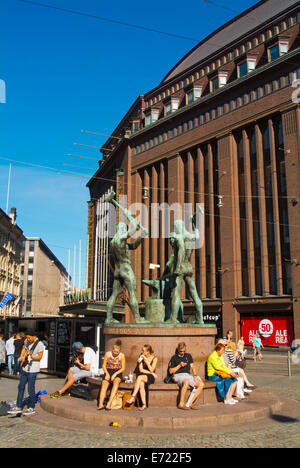 Kolmen Schmiedearbeit Aukio, dem Platz der drei Schmiede, zentral-Helsinki, Finnland, Europa Stockfoto