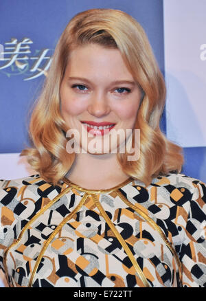 Tokio, Japan. 4. September 2014. Schauspielerin Lea Seydoux besucht eine Pressekonferenz für den Film "Die schöne und das Biest" in Tokio, Japan, am 4. September 2014. Bildnachweis: Aflo Co. Ltd./Alamy Live-Nachrichten Stockfoto