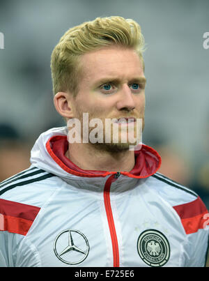 Gerresheim, Deutschland. 3. Sep, 2014. Deutschlands Andre Schuerrle ist im Bild vor den internationalen Fußball Spiel zwischen Deutschland und Argentinien in Gerresheim, Deutschland, 3. September 2014. Foto: Federico Gambarini/Dpa/Alamy Live News Stockfoto