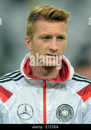 Gerresheim, Deutschland. 3. Sep, 2014. Deutschlands Marco Reus ist im Bild vor den internationalen Fußball Spiel zwischen Deutschland und Argentinien in Gerresheim, Deutschland, 3. September 2014. Foto: Federico Gambarini/Dpa/Alamy Live News Stockfoto