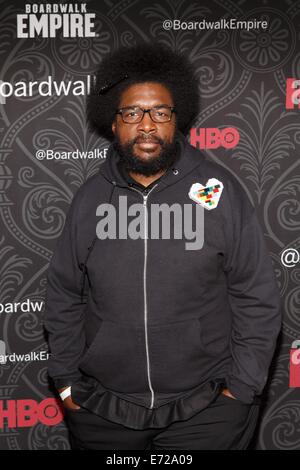 New York, NY, USA. 3. Sep, 2014. Questlove im Ankunftsbereich für BOARDWALK EMPIRE fünfte Saison-Premiere, Ziegfeld Theatre, New York, NY 3. September 2014. Bildnachweis: Jason Smith/Everett Collection/Alamy Live-Nachrichten Stockfoto