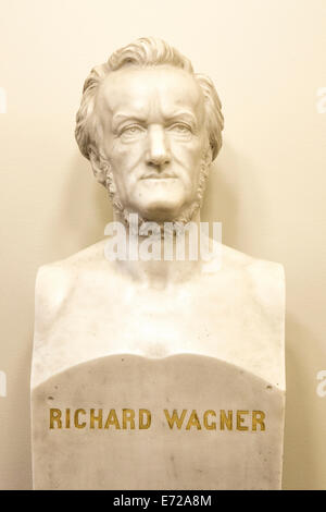 Büste von Richard Wagner in der Semperoper Opernhaus, Dresden, Sachsen, Deutschland Stockfoto