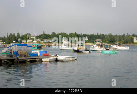 Boote Bass Harbor, Maine Hummer. Stockfoto