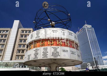 Deutschland, Berlin, Weltzeituhr auch bekannt als die Weltzeituhr am Alexanderplatz. Stockfoto