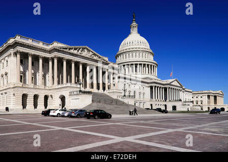 USA, Washington DC, Kapitol Gebäude außen Gesamtansicht. Stockfoto