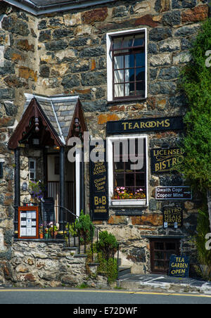 Teestube und & Pensionen in Beddgelert, Nordwales Stockfoto