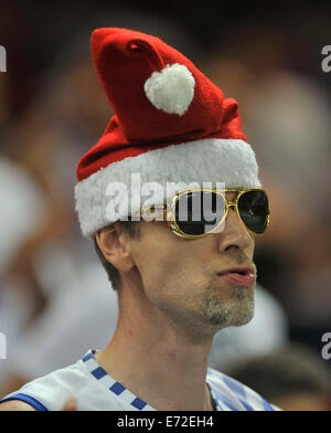 Bilbao, Spanien. 4. September 2014. Während das Spiel der Gruppe C gegen Neuseeland bei der FIBA Basketball WM 2014, in Bilbao, Spanien, am 4. September 2014 ist ein Fan von Finnland gesehen. Bildnachweis: Xie Haining/Xinhua/Alamy Live-Nachrichten Stockfoto