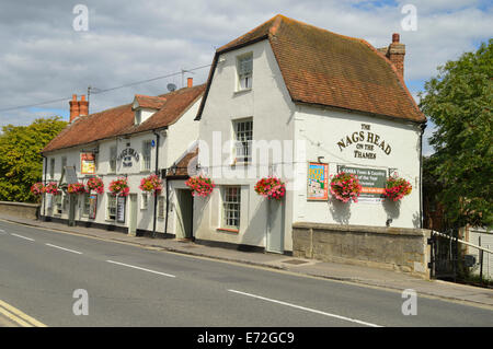 Das Nags Head Pub in Abingdon, gebaut auf einer Brücke über den Fluss Themse Stockfoto