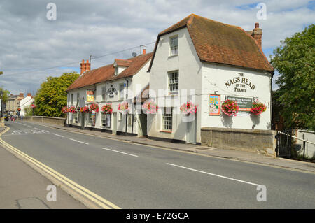 Das Nags Head Pub in Abingdon, gebaut auf einer Brücke über den Fluss Themse Stockfoto