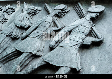 Detail des Frieses Scots amerikanischen Krieg-Denkmal in den Princes Street Gardens, Edinburgh Stockfoto