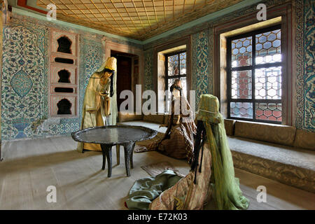 Eine der Kammern, die Valide Sultan (Sultan Mutter) in den Harem des Topkapi-Palast, Istanbul, Türkei gehörte Stockfoto
