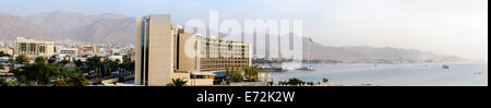 Aqaba ist Jordaniens einzige Küstenstadt. Blick vom Hotel Intercontinental. Stockfoto