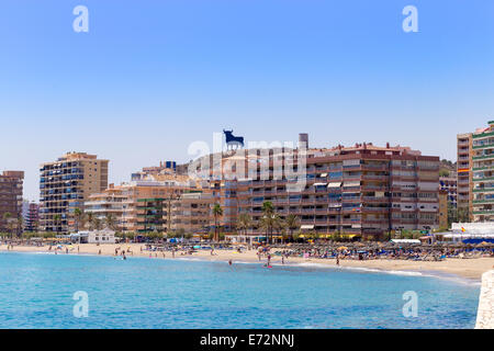 Strand und Meer, Fuengirola, Costa Del Sol, Spanien Stockfoto