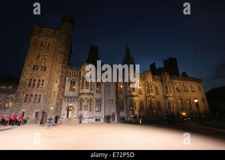 Cardiff UK. Donnerstag, 4. September 2014 im Bild: Cardiff Castle.  Re: Offizielle Abendessen, Leiter der Delegationen auf Cardiff Castle im Rahmen des NATO-Gipfels, South Wales, UK. Stockfoto