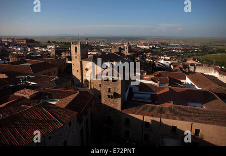 Die Kathedrale Santa María in Cáceres, Extremadura, Spanien, 15. April 2014. Stockfoto