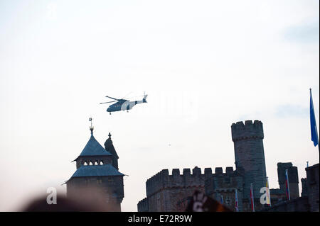 Cardiff, UK. 4. September 2014. "Abendessen des Todes" Protest findet in der Queen Street. Bildnachweis: Graham M. Lawrence/Alamy Live-Nachrichten. Stockfoto