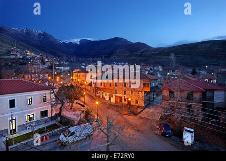 Teilansicht des Agios Germanos Dorf, Prespes Seen, Florina, Mazedonien, Griechenland. Stockfoto