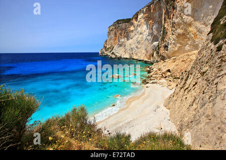 Erimitis Strand, Paxos ("Paxi") Insel, Griechenland, Ionisches Meer, Nordteil ("sieben Inseln"). Stockfoto
