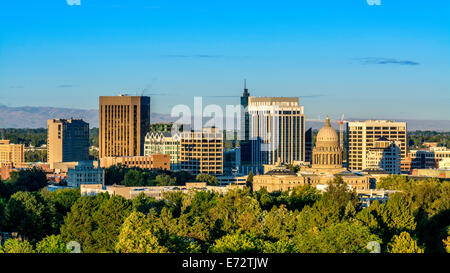 Skyline der Stadt von Boise, Idaho in den frühen Morgenstunden Stockfoto