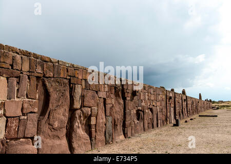 Tiahuanaco oder Tiwanaku halb unterirdischen Tempel Provinz von Ingavi, Abteilung von La Paz Bolivien Südamerika Stockfoto