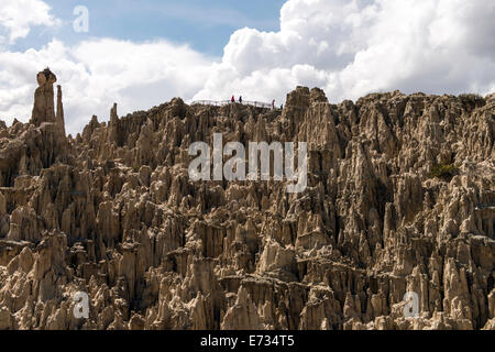 Geologischen Felsformationen in das Tal des Mondes (Valle De La Luna) Pedro Domingo Murillo Provinz, La Paz Department, Boliv Stockfoto