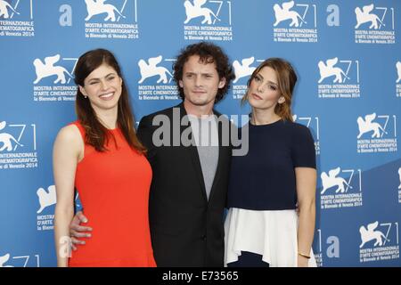 Venedig, Italien. 4. September 2014. Alexandra Daddario, Anton Yelchin, Ashley Greene. Vergraben den Ex-Kredit: Roger Harvey/Globe Fotos/ZUMA Draht/Alamy Live-Nachrichten Stockfoto