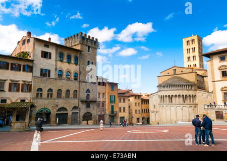 Piazza Vasari (Piazza Grande), Arezzo, Toskana, Italien, Europa Stockfoto