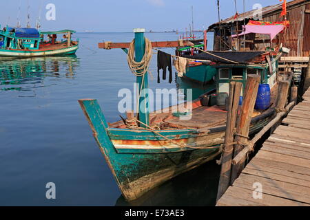 Fischerdorf in Sihanoukville Port, Sihanouk Province, Kambodscha, Indochina, Südostasien, Asien Stockfoto