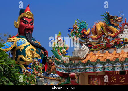 Statue in Hainan Tempel, Nathon Stadt, Insel Koh Samui, Thailand, Südostasien, Asien Stockfoto