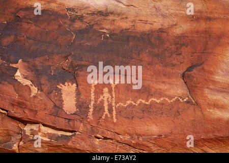 Petroglyphen, Gold Butte, Nevada, Vereinigte Staaten von Amerika, Nordamerika Stockfoto