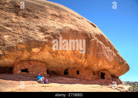 Haus am Feuer Ruinen, Anasazi Kultur, über 800 Jahre alt, Mule Canyon, Cedar Mesa, Utah, Vereinigte Staaten von Amerika, Nordamerika Stockfoto