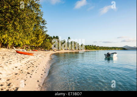 Weißer Sandstrand, Ruderer Bay, Yasawas, Fiji, Südsee, Pazifik Stockfoto