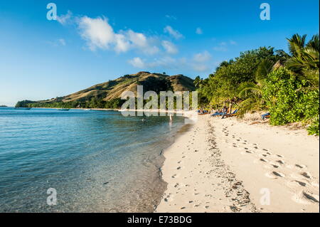 Weißer Sandstrand, Ruderer Bay, Yasawas, Fiji, Südsee, Pazifik Stockfoto