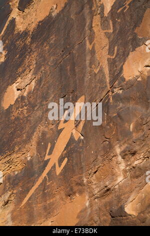 Cub Creek Petroglyphen, Fremont Stil von AD 700 bis 1200 n. Chr., Dinosaur National Monument, Utah, Vereinigte Staaten von Amerika Stockfoto