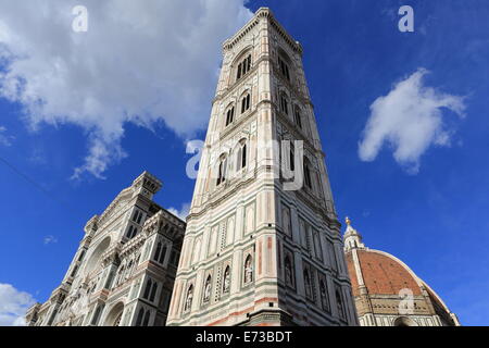 Glockenturm von Giotto und Santa Maria del Fiore Dom (Duomo), Florenz, UNESCO-Weltkulturerbe, Toskana, Italien, Europa Stockfoto