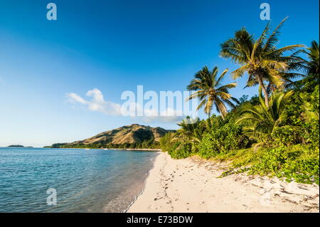 Weißer Sandstrand, Ruderer Bay, Yasawas, Fiji, Südsee, Pazifik Stockfoto