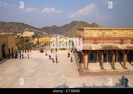 Halle für öffentliche Publikum (Diwan-e-Khas), Amber Fort Palace, Jaipur, Rajasthan, Indien, Asien Stockfoto