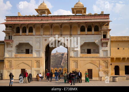 Elefantentor, Amber Fort, Jaipur, Rajasthan, Indien, Asien Stockfoto