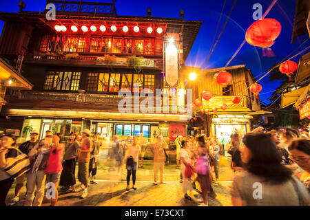 New Taipei City, Taiwan - 30. Juni 2014: Die Landschaft am Meer Berg Stadt in Jiufen, Taiwan Stockfoto