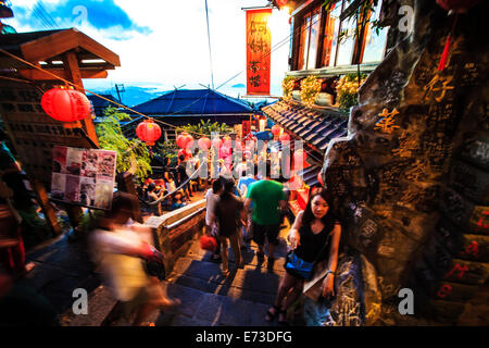 New Taipei City, Taiwan - 30. Juni 2014: Die Landschaft am Meer Berg Stadt in Jiufen, Taiwan Stockfoto