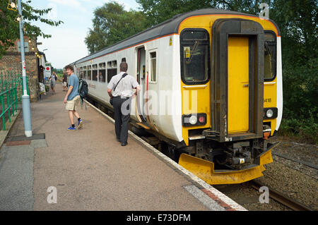 Melton-Bahnhof an der East Suffolk 49-Mile eingleisigen Nebenbahn zwischen Ipswich und Lowestoft UK Stockfoto