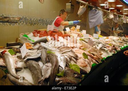 Barcelona, La La Boqueria (Mercat de Saint Joseph), beliebten Markt von Lebensmitteln in der Nähe der Ramblas Stockfoto